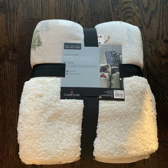 Cuddl Duds Bedding New Cuddl Duds Cozy Snowman Sherpa Throw Poshmark